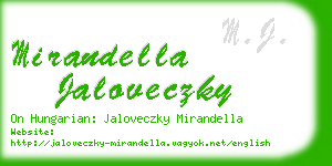 mirandella jaloveczky business card